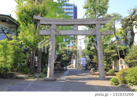 河原稲荷神社　鳥居　足立区千住河原町　　 132833200