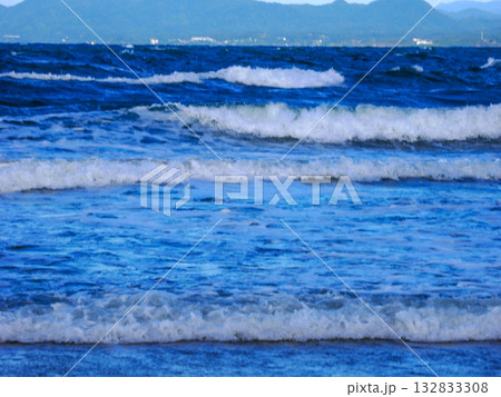 日本海の打ち寄せる波 日本海の打ち寄せる波 132833308