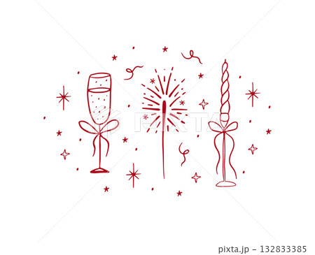 Hand drawn holiday greeting card 132833385