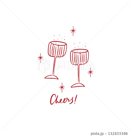 Hand drawn whimsical holiday greeting card 132833386