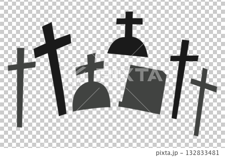 お墓のシルエット お墓のシルエット 132833481