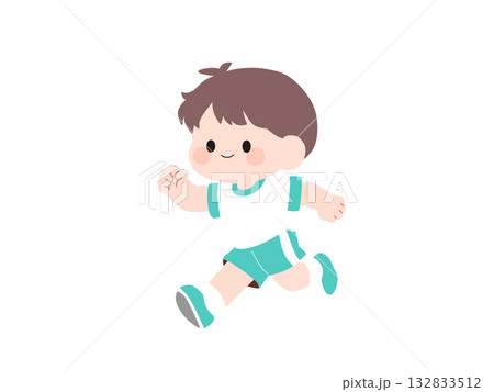 走る男の子 132833512