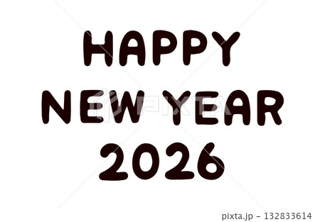 ハッピーニューイヤー2026のテキスト 132833614