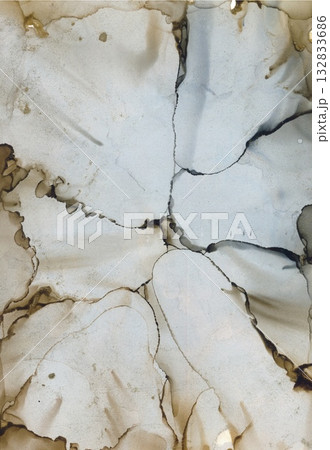 アルコールインクアート　背景　抽象画　茶色 132833686