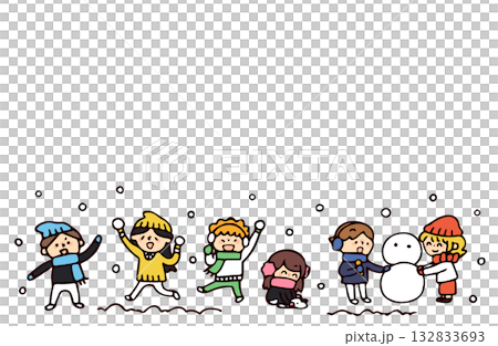 雪と子供のイラスト 132833693