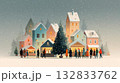 雪降るクリスマスマーケットの風景 132833762