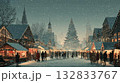 雪降るクリスマスマーケットの風景 132833767