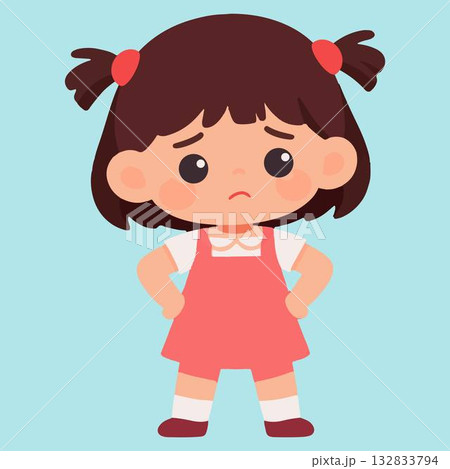 little girl with her mouth 132833794