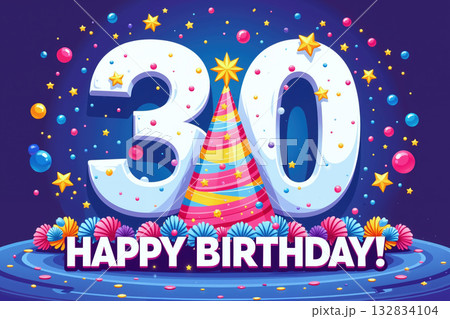 Vibrant 30th birthday celebration. 132834104