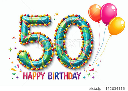 Vibrant 50th birthday celebration. Vibrant 50th birthday celebration. 132834116