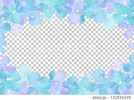 水彩藍紫色花框插圖 132834239