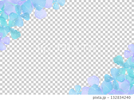 水彩藍紫色花框插圖 132834240