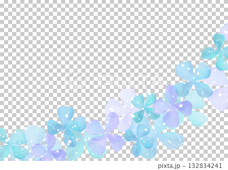 水彩藍紫色花框插圖 132834241