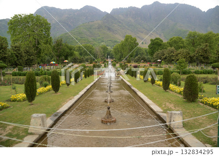 Nishat  garden Bagh is a popular tourist attraction, Nishat Bagh is a 12-tiered terraced garden located near the famous Dal Lake in Srinagar. It is the second largest Mughal garden in Kashmir. 132834295