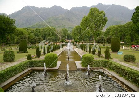 Nishat garden Bagh is a popular tourist attraction, Nishat Bagh is a 12-tiered terraced garden located near the famous Dal Lake in Srinagar. It is the second largest Mughal garden in Kashmir. Nishat garden Bagh is a popular tourist attraction, Nishat Bagh is a 12-tiered terraced garden located near the famous Dal Lake in Srinagar. It is the second largest Mughal garden in Kashmir. 132834302