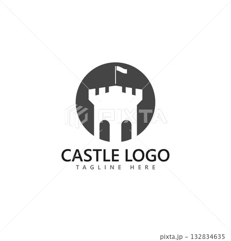 castle logo icon vector illustration castle logo icon vector illustration 132834635