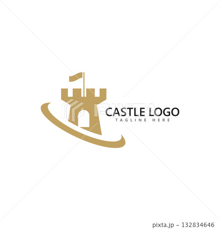 castle logo icon vector illustration 132834646
