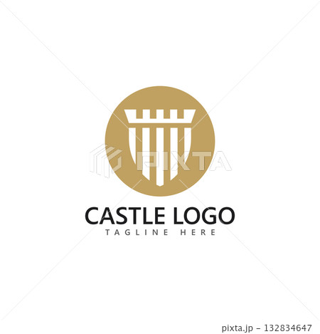 castle logo icon vector illustration castle logo icon vector illustration 132834647