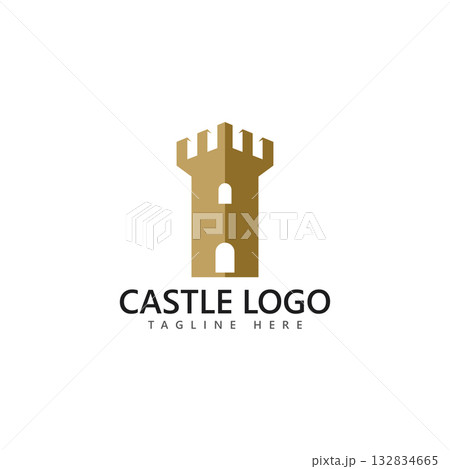 castle logo icon vector illustration castle logo icon vector illustration 132834665