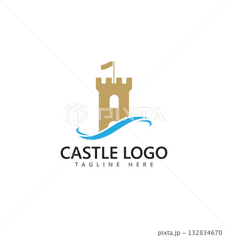 castle logo icon vector illustration castle logo icon vector illustration 132834670