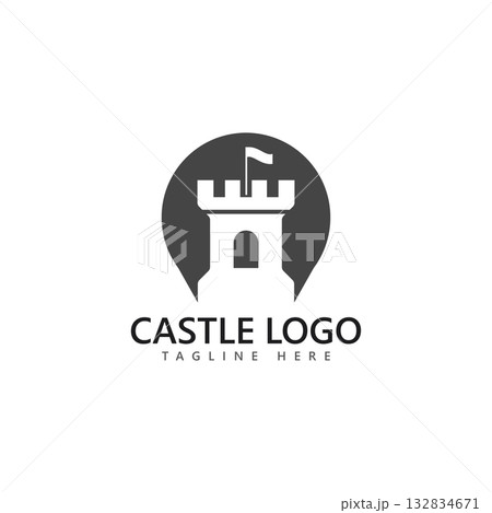 castle logo icon vector illustration castle logo icon vector illustration 132834671