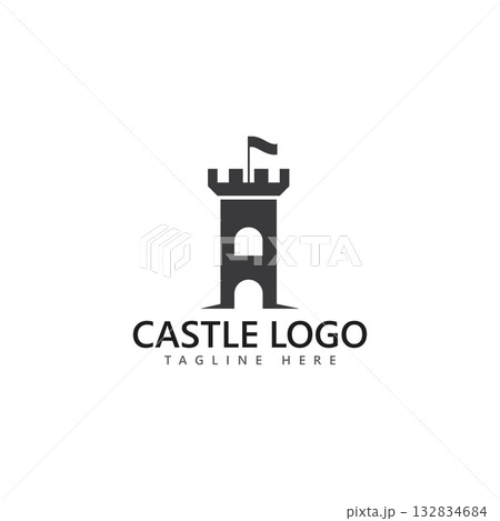 castle logo icon vector illustration castle logo icon vector illustration 132834684