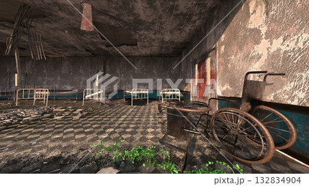 廃墟の荒れた室内 廃墟の荒れた室内 132834904