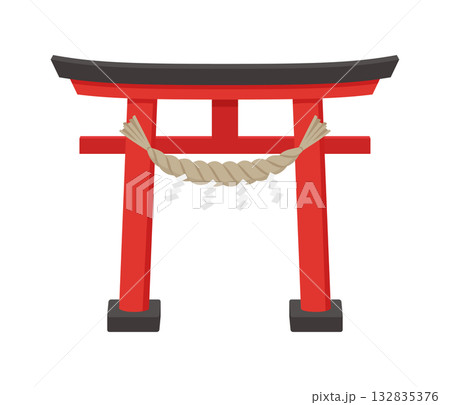 鳥居,フラットイラスト 132835376