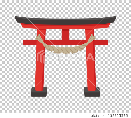 鳥居,フラットイラスト 132835376