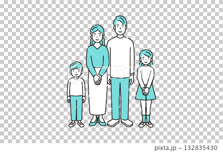 Family illustration line drawing 132835430