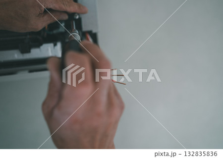 installation of an air conditioner installation of an air conditioner 132835836