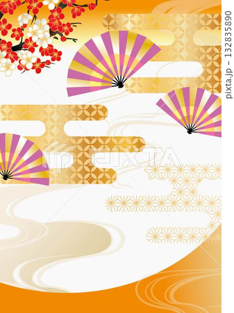 年賀素材美しい和柄背景素材 年賀素材美しい和柄背景素材 132835890