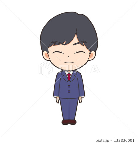 アイコン/サラリーマン/表情差分-にっこり 132836001