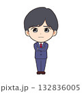 アイコン/サラリーマン/表情差分-困る 132836005