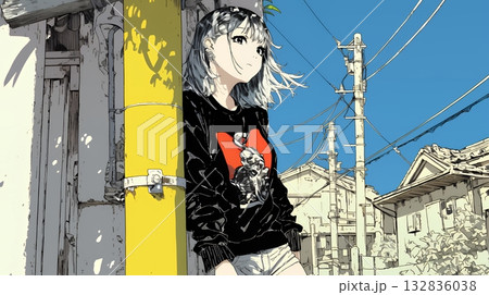 誰かを尾行している女性（ストーカー？）