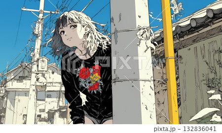 誰かを尾行している女性（ストーカー？）