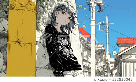 誰かを尾行している女性（ストーカー？）