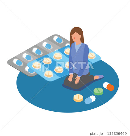 薬物依存症の女性 132836469