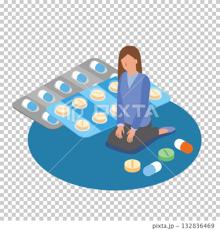 薬物依存症の女性 132836469