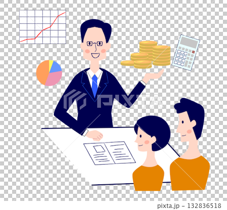 A couple receiving advice on asset management from a financial planner 132836518