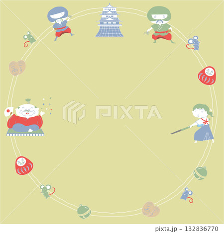 ねずみ小僧のフレーム／サークル 132836770