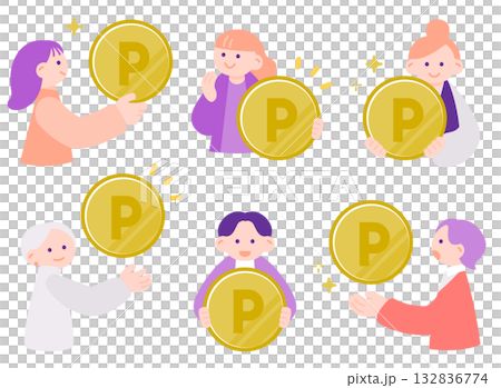 ポイントが貯まってうれしい!世代別人物セット ポイントが貯まってうれしい!世代別人物セット 132836774