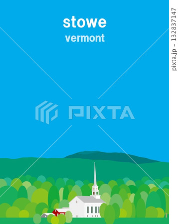 ストー stowe バーモント州 vermont 春風景 ストー stowe バーモント州 vermont 春風景 132837147