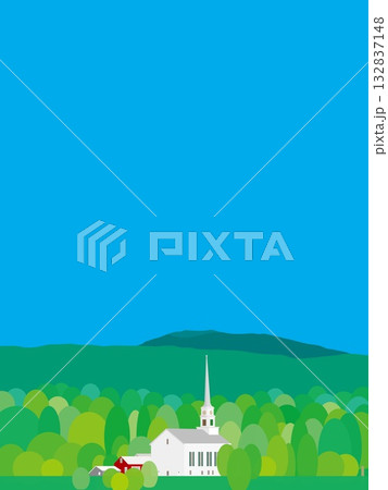 ストー stowe バーモント州 vermont 春風景 ストー stowe バーモント州 vermont 春風景 132837148