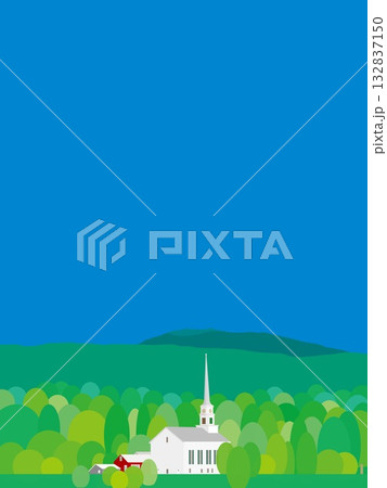 ストー stowe バーモント州 vermont 春風景 ストー stowe バーモント州 vermont 春風景 132837150