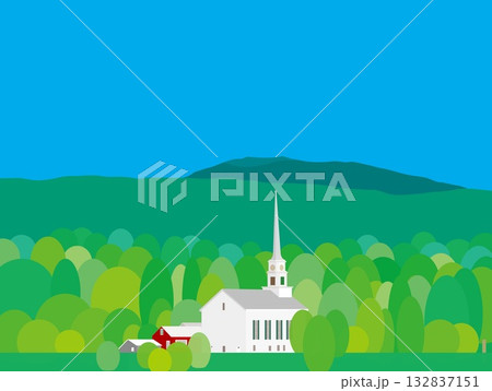 ストー stowe バーモント州 vermont 春風景 ストー stowe バーモント州 vermont 春風景 132837151