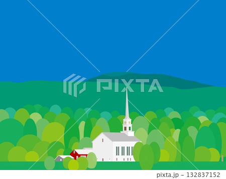 ストー　stowe　バーモント州　vermont　春風景 132837152