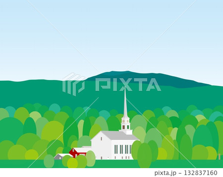 ストー stowe バーモント州 vermont 春風景 ストー stowe バーモント州 vermont 春風景 132837160