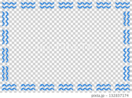 Hand-drawn crayon background wavy line frame Hand-drawn crayon background wavy line frame 132837174