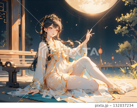 かわいい女の子のイラスト かわいい女の子のイラスト 132837234